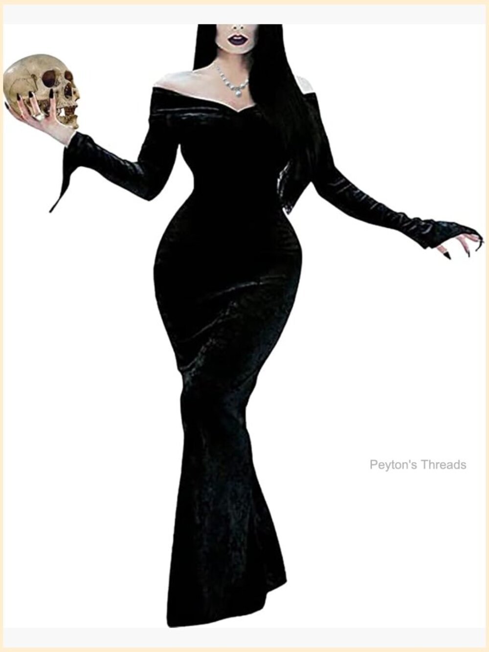 Off Shoulder Mermaid Long Sleeve Maxi Dress Halloween Costume